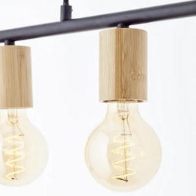 Brilliant - Luster na lane KERRY 5xE27/40W/230V čierny/bambus