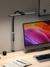 Stolná LED lampa LUCIO, svorka, diaľkový ovládač