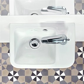 VILLEROY &amp; BOCH O.novo Compact závesné umývadielko s otvorom vpravo, s prepadom, 360 x 250 mm, biela alpská, 43433601