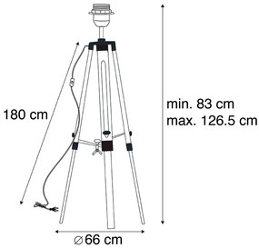 Stojaca lampa čierna bez tienidla - Tripod