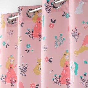 Ružový záves 140x260 cm Princesse Licorne – douceur d'intérieur