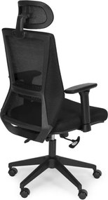 Otočná kancelárska stolička s tvarovaným operadlom a opierkou hlavy, nastaviteľná výška