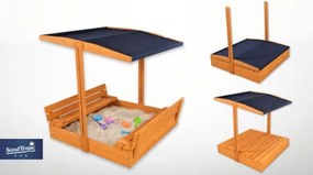 Sammer Zatváracie pieskovisko s lavičkami a strieškou, 120x120 cm SB0755