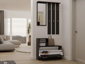 Predsieňová zostava Vayan 1 (čierna) (so zrkadlom). Akcia -18%. Vlastná spoľahlivá doprava až k Vám domov. 1132526