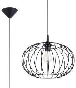 Sollux SL.1185 - Luster na lanku TSUNO 1xE27/15W/230V čierna