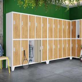 BHP šatní skrinka biela/zlatý dub: Eco Design 10-dverová BARTEK