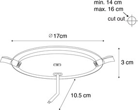 Sada 6 vstavaných bodových svetiel bielych 17 cm vrátane nastaviteľného LED Kelvina - Stephanie
