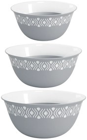 STEFANPLAST Plastová miska Tosca, biely/sivý set 3ks bez veka