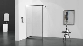 Sprchový žľab do steny MEXEN FLAT WALL 2v1 - čierny matný, 1730060