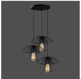 Čierne závesné svietidlo Squid Lighting Root, výška 117 cm