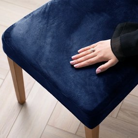 Modré napínacie poťahy v súprave 4 ks na stoličku 48 cm Sento – Restilo