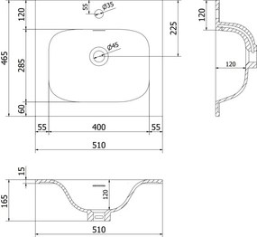 Mexen Rivel, kúpeľňová skrinka 50 cm s umývadlom Vela, 1 zásuvka, drážkovaná, grafitová matná/biela matná, 91A20-05047-1-BF66-W23M01