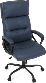 Kancelárske kreslo PEDRO — ekokoža, modrá