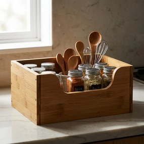 5Five® Stohovateľný bambusový organizér - BAMBO, 31,5 x 15 x 21,5 cm