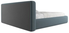 Modrá čalúnená dvojlôžková posteľ s úložným priestorom s roštom 180x200 cm Kiana – Makamii