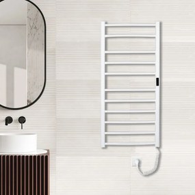 Cerano Luca, elektrický sušiak uterákov s displejom 1160x550 mm, 187W, biela, CER-LIV-W-EG-11-55