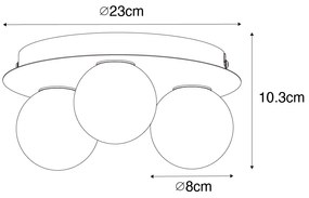 Moderné stropné svietidlo do kúpeľne oceľ 3-svetlo - Cederic
