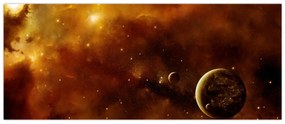 Obraz - Planéty s hmlovinou (120x50 cm)