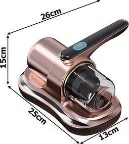 VERK Bezvreckový ručný vysávač na roztoče s protialergickým filtrom a UV svetlom - bronzový