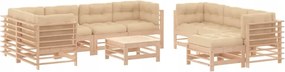vidaXL 10-dielna sedacia súprava do záhrady, vankúše, masívne drevo