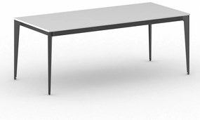 Kancelársky stôl PRIMO ACTION, čierna podnož, 2000 x 900 mm, biela