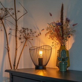 Moderná stolná lampa čierna 20 cm - Pua