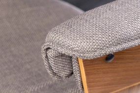 Kancelárska stolička otočná MANHATTAN 44-54 cm, textúrovaná látka, sivá a orechové drevo