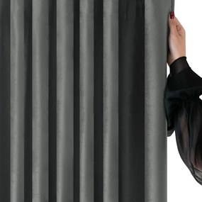 Tmavosivý zamatový dimout záves 265x225 cm Velto – Filumi