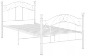 vidaXL Posteľný rám biely kovový 100x200 cm-