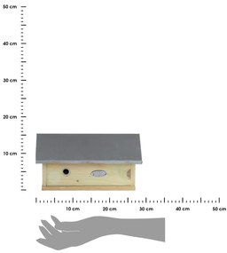 Domček pre čmeliaky Bee, 15x29x17 cm, drevo/kov, hnedá