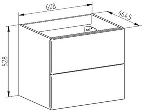 Mereo Mereo, Aira, kúpeľňová skrinka s keramickým umývadlom 61 cm, MER-CN750