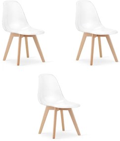 Set troch jedálenských stoličiek KITO priesvitné / naturálne nohy (3 ks)