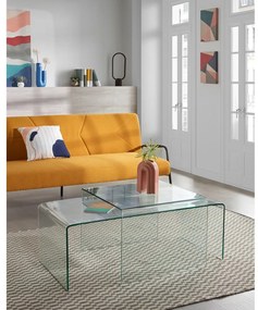 Sklenený konferenčný stolík 50x110 cm Burano – Kave Home