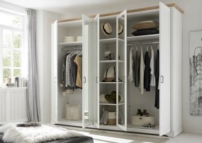 Šatníková skriňa Jasmin, 264 cm, borovica, dub anderson