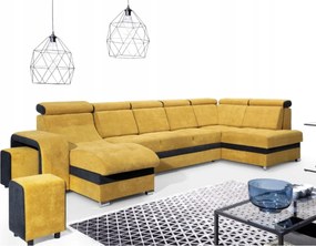 Rohová rozkladacia sedačka s opierkami hlavy Szezlong 2 nádoby 2 taburetky Kongo RBN13