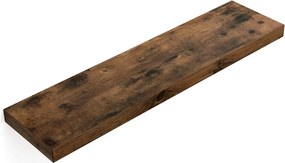 Nástenná plávajúca polica, 80 cm, rustikálna hnedá