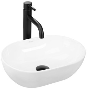 Rea Amelia Mini, umývadlo na dosku 380x260x120 mm, biela lesklá, REA-U3322