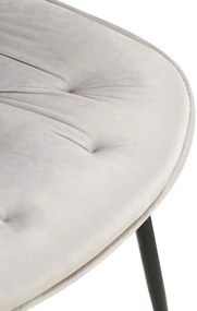 Jedálenská stolička Wallace - zamat - Sivá