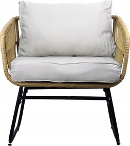 Garden Line ZÁHRADNÝ NÁBYTOK (SOFA, 2 STOLIČKY, 2 STOLY) - HNEDÁ, VANKÚŠE - ŠEDÁ *7534