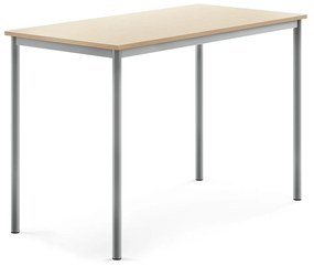 Stôl SONITUS, 1400x700x900 mm, HPL - breza, strieborná