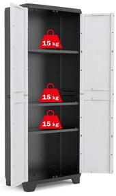 Plastová skriňa LINEAR, 3 police, 173x68x39 cm