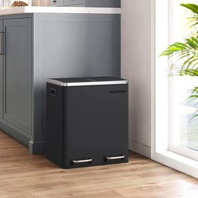 Vzduchotesný recyklačný odpadkový kôš 30 L, čierny