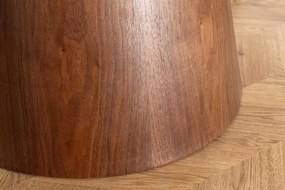 Okrúhly keramický jedálenský stôl Parthenia 120 cm biely mramor / orech