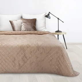 Dekorstudio Zamatový prehoz na posteľ LUIZ6 s lesklým mramorovým vzorom - béžový Rozmer prehozu (šírka x dĺžka): 170x210cm