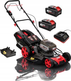 Akumulátorová Kosačka Na Trávu Indukčný Motor 46 CM 2X Akumulátor 8AH Tichá 60 L