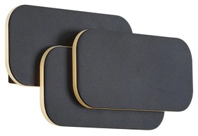 Moderné nástenné svietidlo čierne vrátane LED s 3-stupňovým stmievaním - Dias