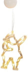 ACA Lighting LED Vianočné santa do okna, teplá biela farba, IP20, 3xAAA, prísavka