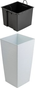 PLASTOVÝ KVETINÁČ PORTO RIFLO 67,5X35X35 CM BIELA