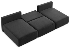 Čierna rozkladacia/s úložným priestorom rohová pohovka Kalena – Makamii