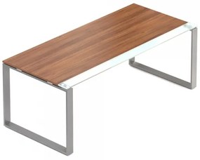 Stôl Creator 200 x 90 cm, sivá podnož, 2 nohy